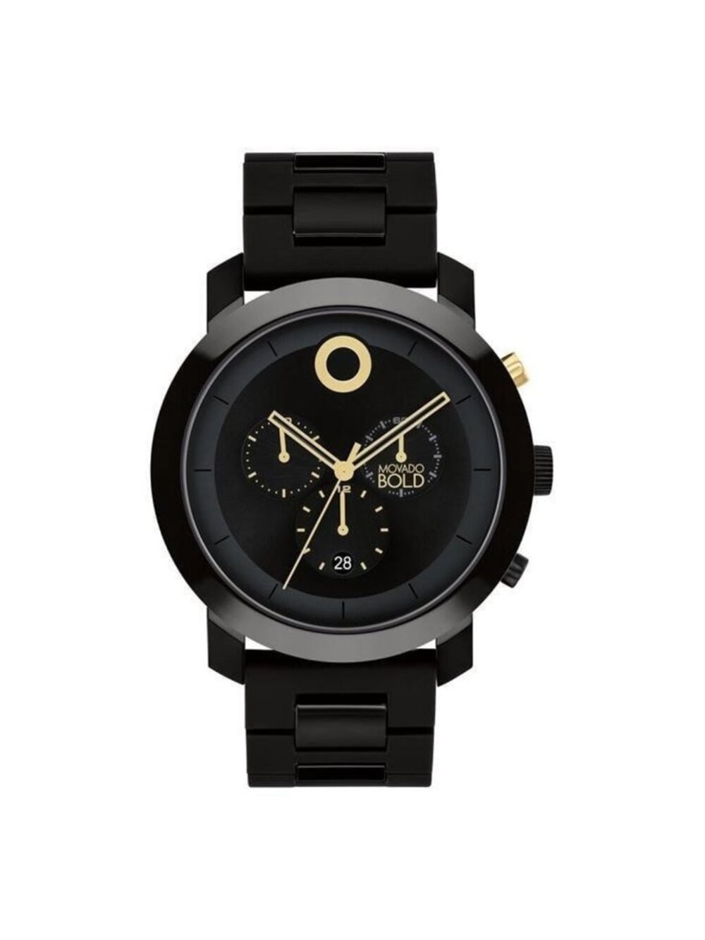 NWT Movado Trend Impulse Chronograph Quartz Black Dial Men's Watch